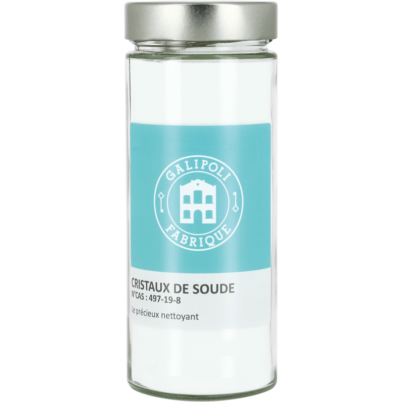 Pot en verre avec cristaux de soude 400g | Galipoli fabrique Pot en verre avec cristaux de soude 400g | Galipoli fabrique